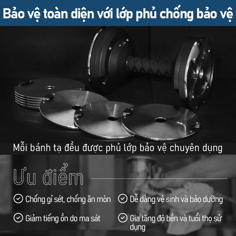 Tạ Tay Điều Chỉnh Thông Minh LYSIN 20KG, Adjustable Dumbbell, 18 Cấp Độ Tạ, Thiết Kế Cao Cấp Cho Gym Tại Nhà