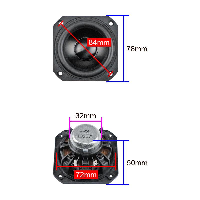 Đan Mạch Loa Toàn Dải 3 Inch Neodymium Nhôm Nón Thanh Nhạc Độc Loa 4oHM 20W 2 Chiếc