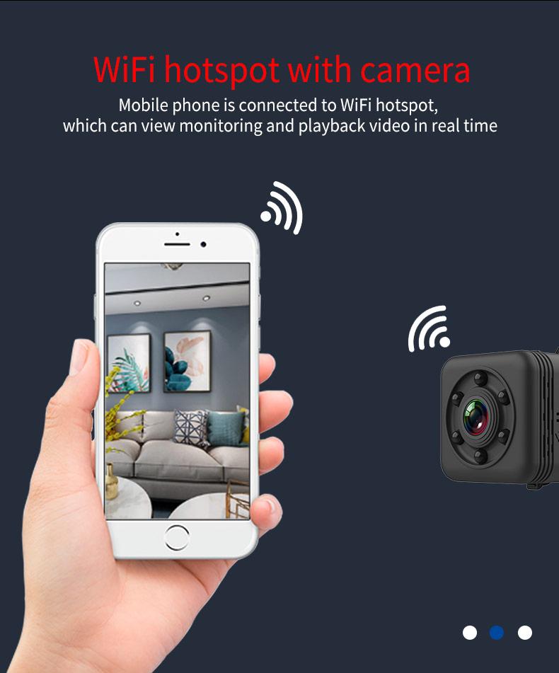 Camera VGA Mini Sport với Vision Night và hộp chống thấm nước.