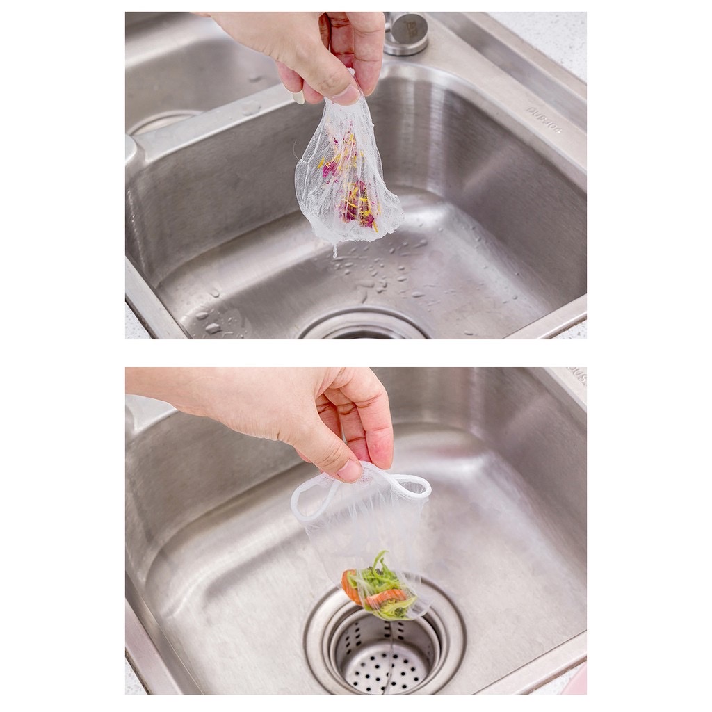 Set 100 túi lưới lọc rác , chặn rác bồn rửa chén , nhà vệ sinh ,chống tắc ngẽn ,túi bọc trái cây hoa quả siêu bền , có chun 2 đầu co giãn tiện lợi