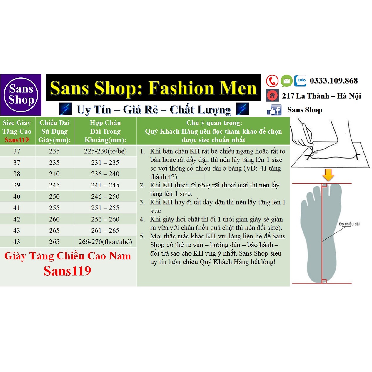 Giày tăng chiều cao nam da bò Sans119 độn đế 8cm công sở cao cấp buộc dây tây đen chú rể mặc vest size nhỏ 37 38 mũi tròn