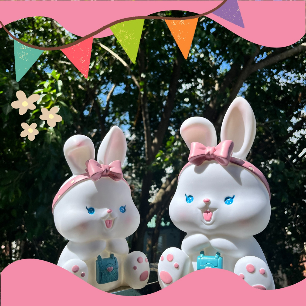 Ống Tiết Kiệm Heo Đất Thỏ Beibei Rabbit Pink Đáng Yêu -ArtHouse