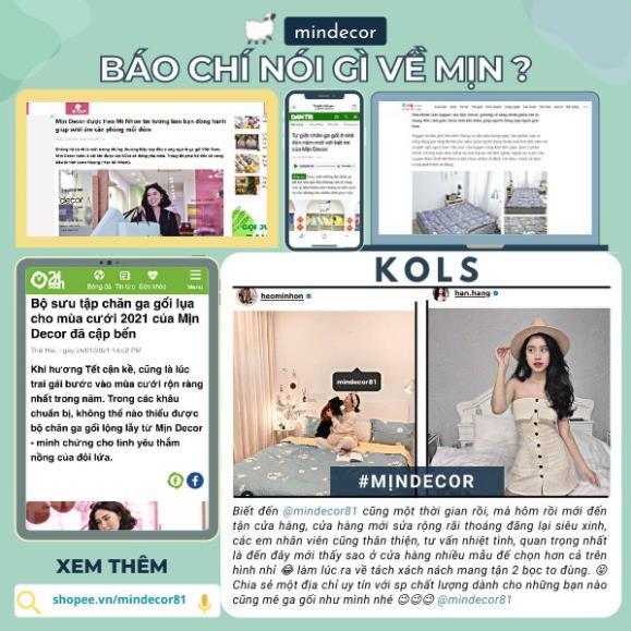 Bộ chăn ga gối cotton living mềm mại mát mịn bo chun miễn phí nhiều mẫu mã