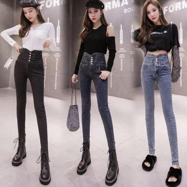 Quần jean nữ cao cấp thiết kế lưng cao ken bụng tôn dáng NP969