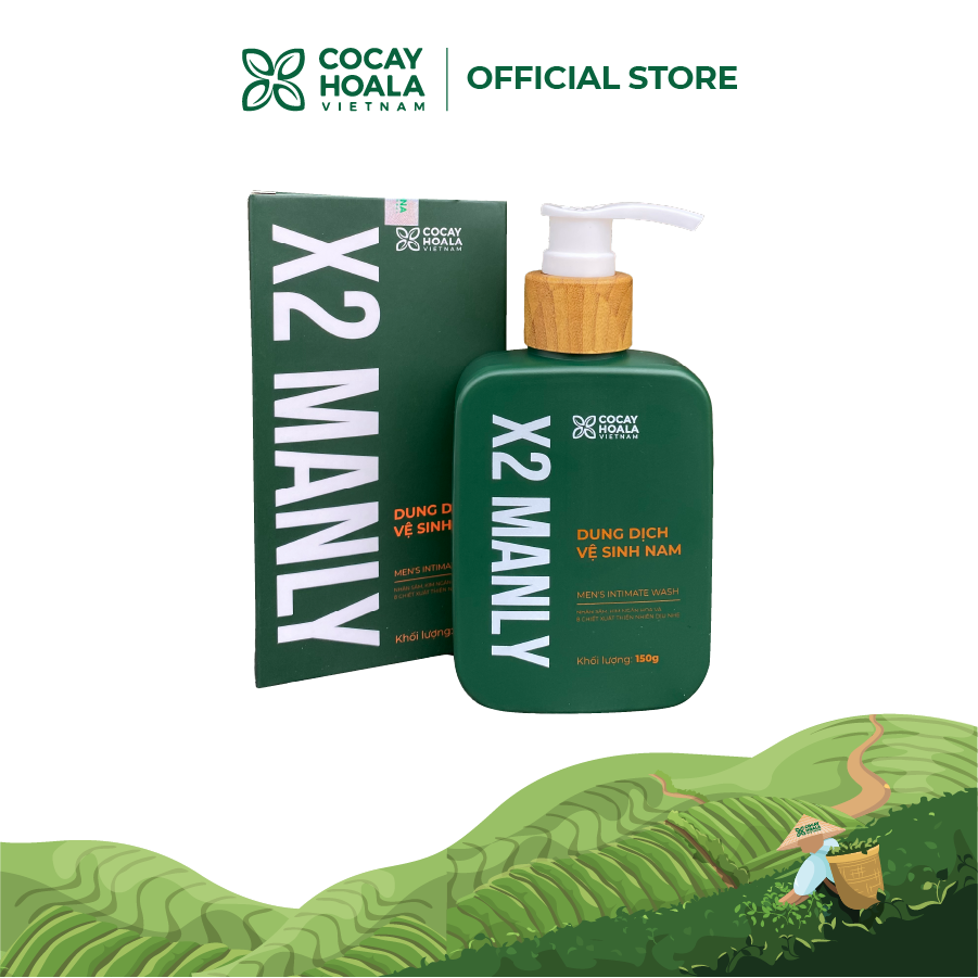 Dung Dịch Vệ Sinh Nam X2 Manly Cỏ Cây Hoa Lá - Làm Sạch Tức Thì - Mùi Hương Nam Tính - 150g