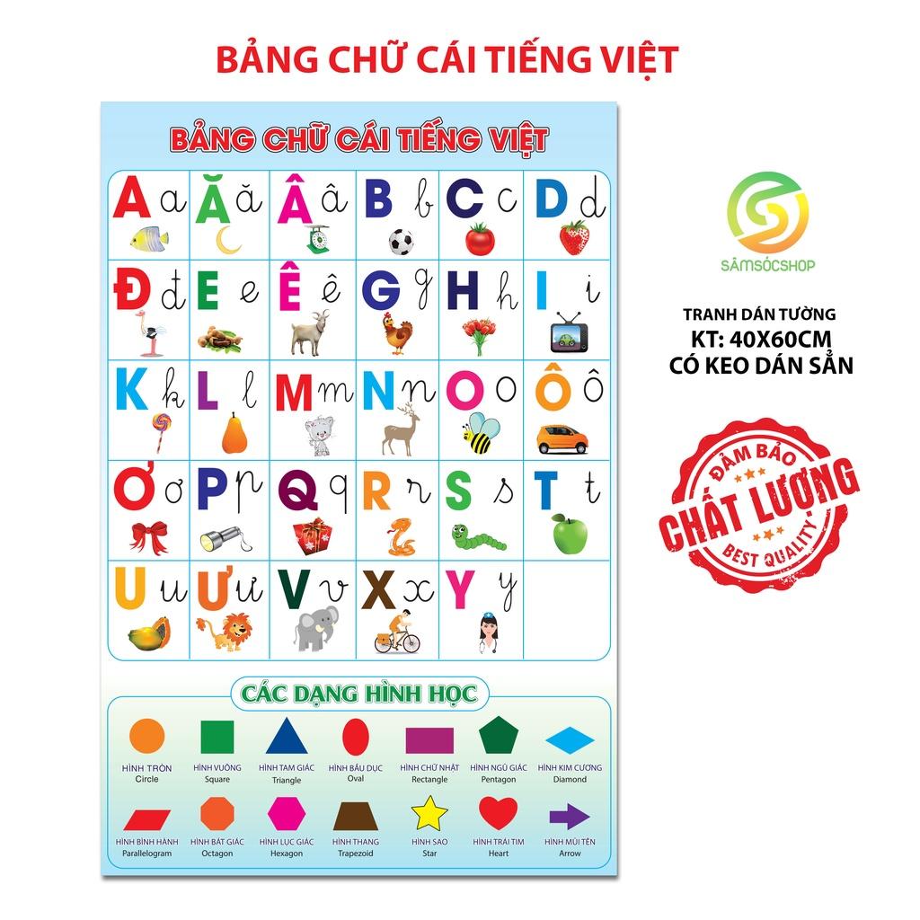 Bảng chữ cái decal PP dán tường  chữ viết hoa và viết thường