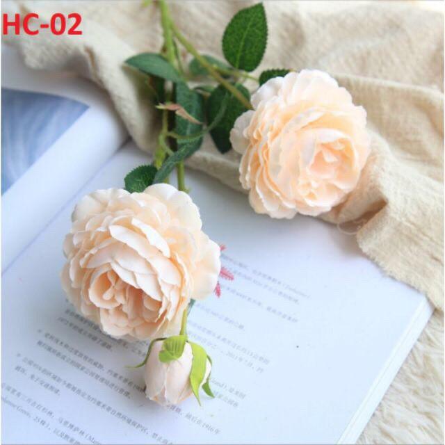 Sét 10 cành hoa trà cao cấp dài 62cm, đủ các màu lựa chọn