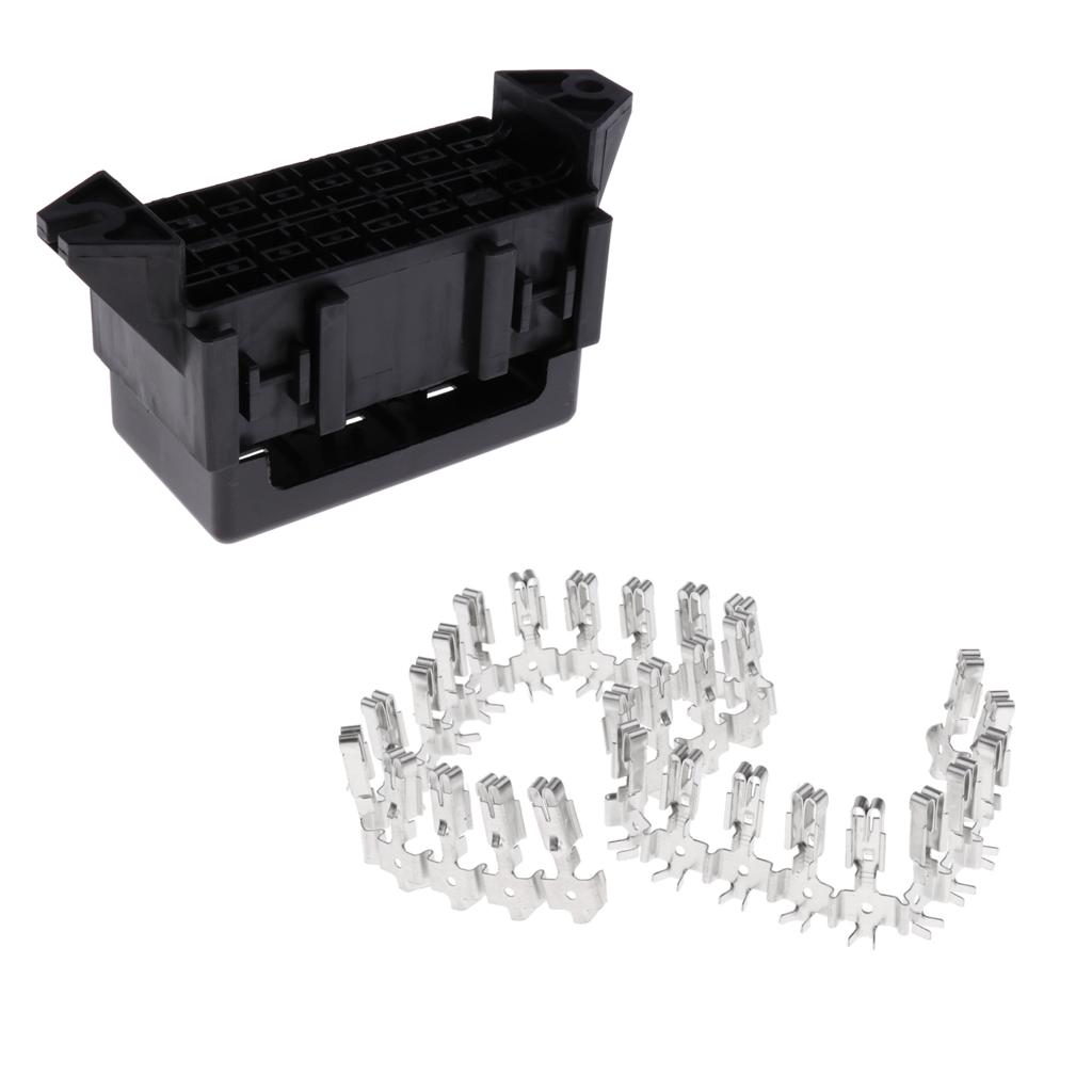 Car Motorcycle Electric Cars 14 Way Medium Relay Fuse Box Holder Assembly With Terminals