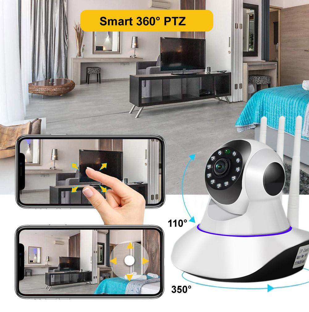 Camera IP WiFi HD 3MP Camera quan sát gia đình thông minh Giám sát 360 độ PTZ Kamera Bảo vệ an ninh trong nhà Pet Baby Video Monitor Kích thước cảm biến Secur Cam: Chỉ camera 1080P