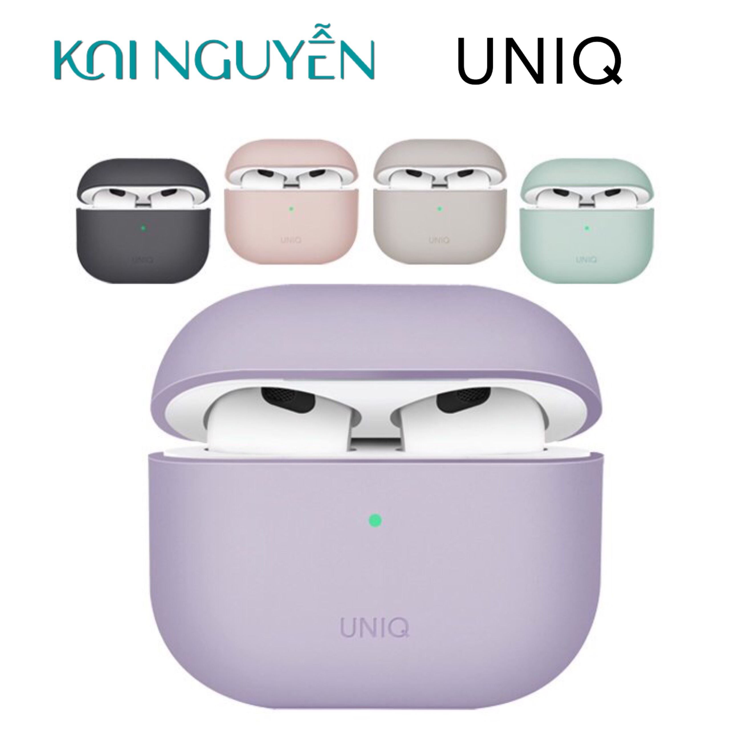 Ốp bảo vệ Case UNIQ Lino Hybrid Liquid Silicone Dành Cho Airpods 3 Siêu Êm - Hàng Chính Hãng