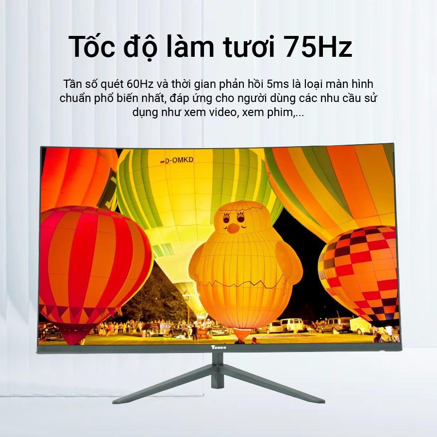 Màn hình máy tính cong Full Viền - 27 inch 75Hz Tomko T2721FC , Mới 100% chính hãng - siêu chất lượng - Hàng Chính Hãng