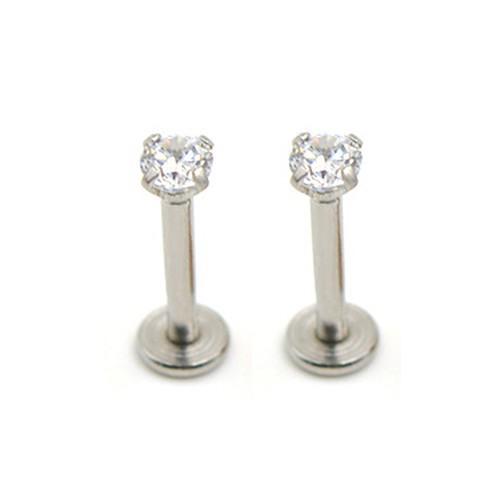 Bộ 2 cái khuyên môi đính đá bằng thép không gỉ-h19