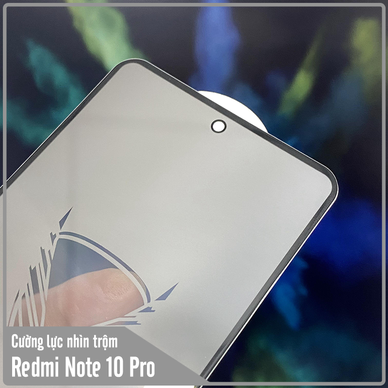 Kính cường lực cho Xiaomi Redmi Note 10 Pro 4G chống nhìn trộm full viền đen