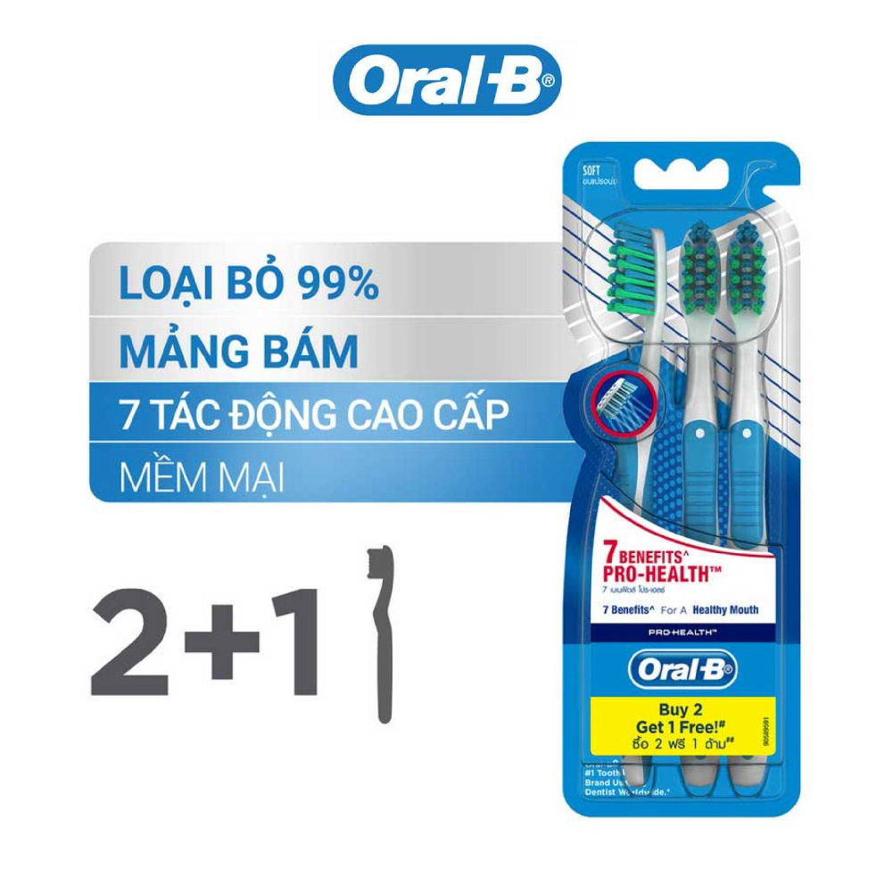 Bộ Bàn Chải Đánh Răng ORAL-B 7 Tác Động (Mua 2 tặng 1)