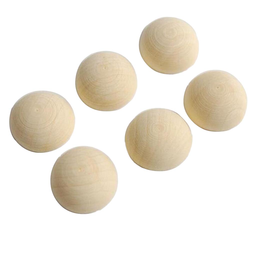 2x100Pcs Half Ball Natural Unfinished Wood for Jewelry Making DIY Craft 15mm
