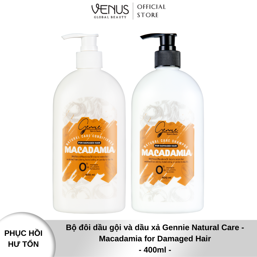 Combo Dầu gội + Dầu xả Natural Care dầu hạt Macca danh cho tóc hư tổn 400ml