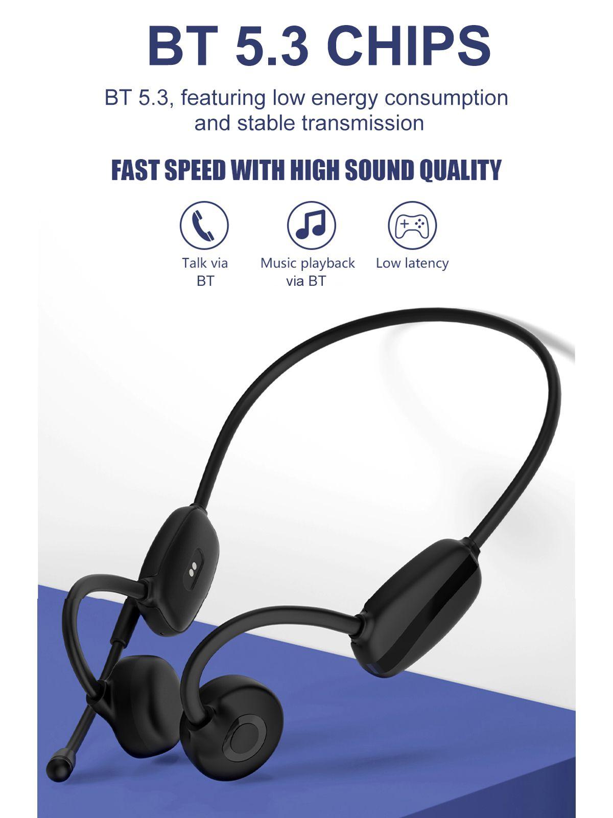 Tai nghe dẫn truyền xương BH628 BT 5.3 Tai nghe thể thao ngoài trời không dây với tai nghe nhĩ rảnh tay với micrô