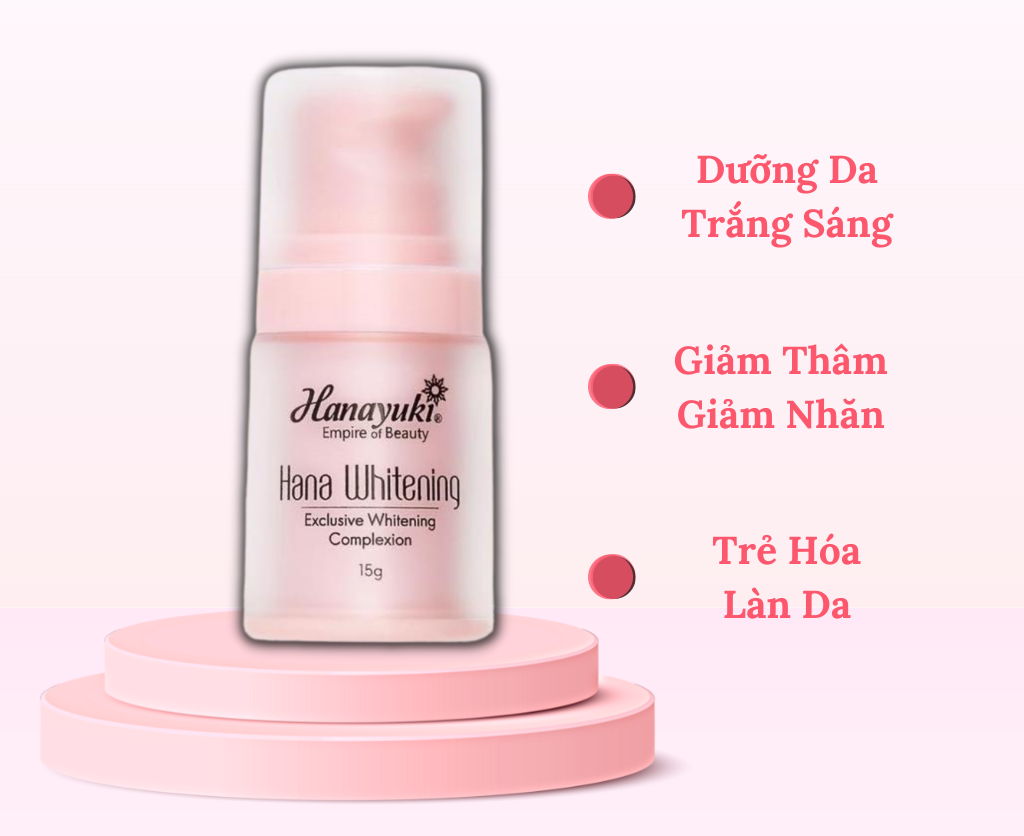 Serum Dưỡng Trắng Da - Giữ Ẩm & Mờ Thâm Hanayuki Whitening 15g Hanayuki Chính Hãng