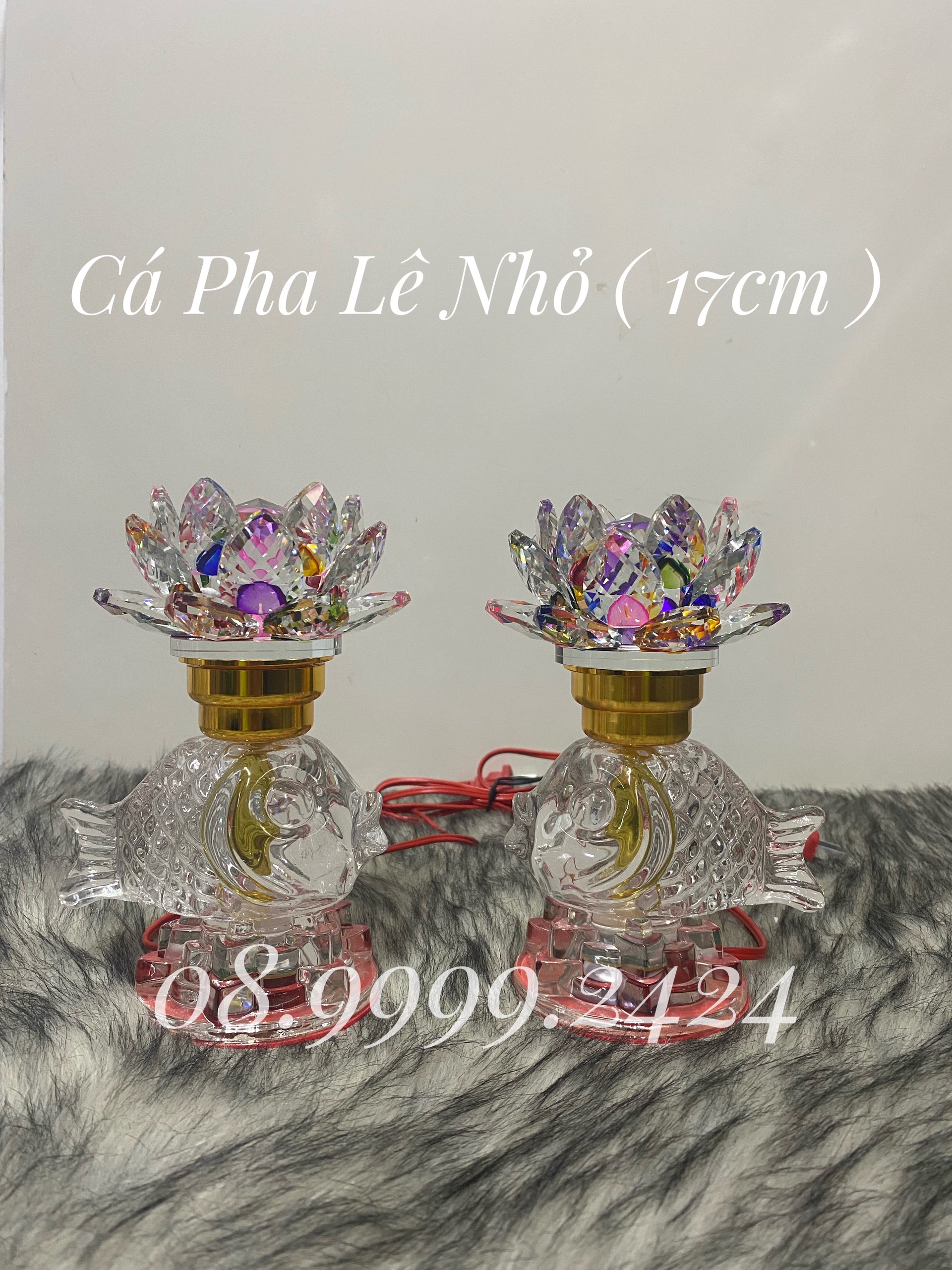 ĐÈN THỜ CÁ PHA LÊ CAO CẤP 17cm