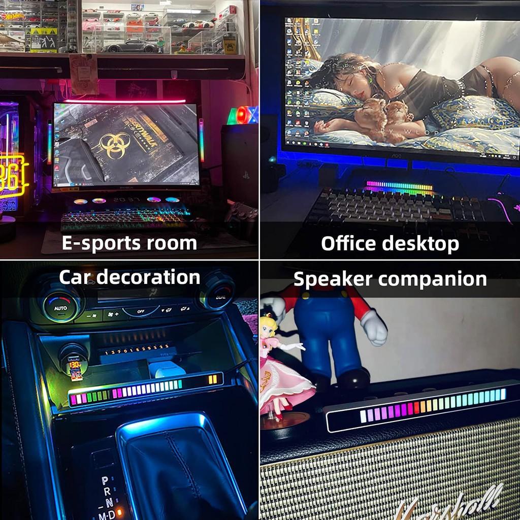 Đèn Led Rgb 32 Bit điều khiển bằng giọng nói nhiều màu sắc sáng tạo trang trí phòng/ xe ô tô/ chơi thể thao điện tử