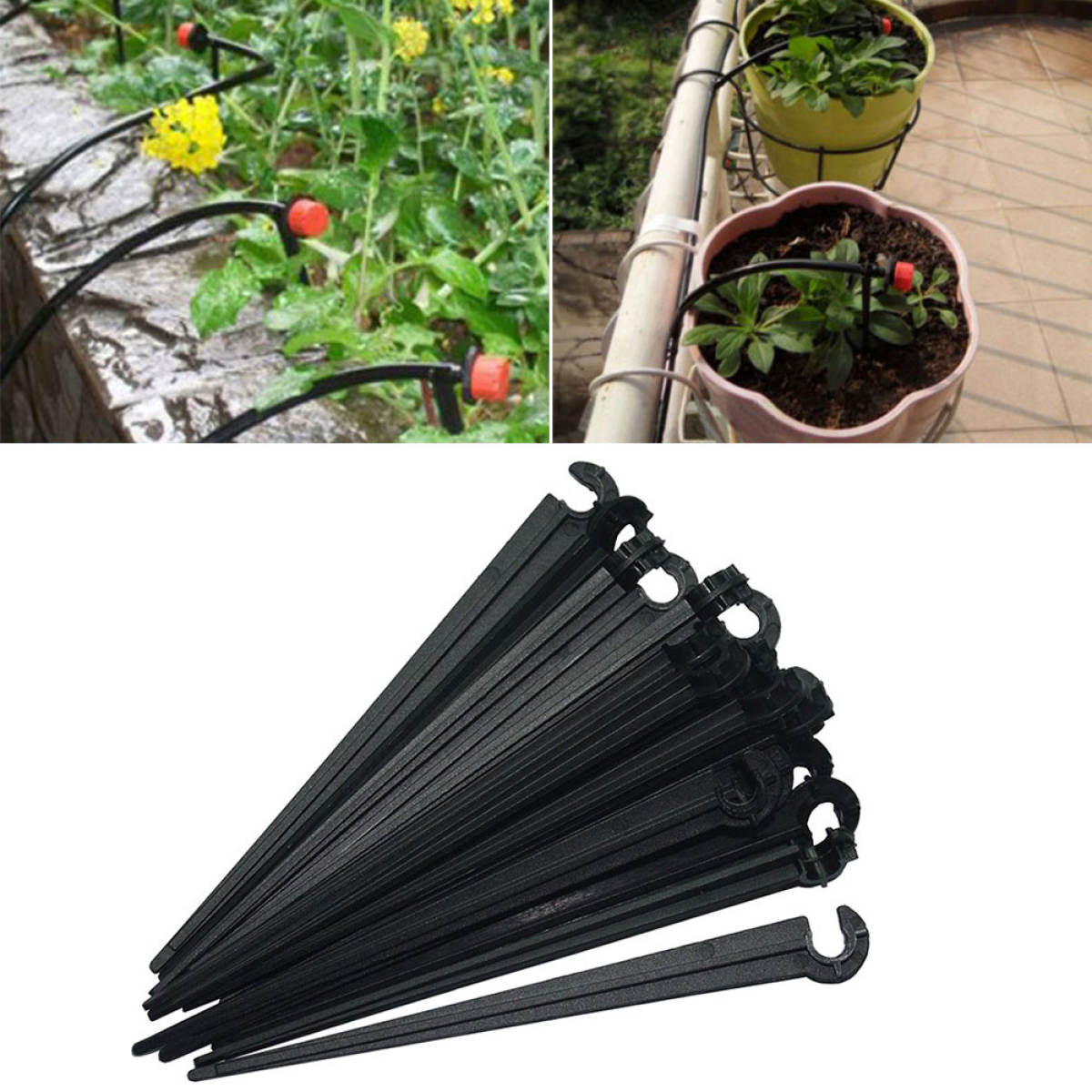 Combo 50 dụng cụ cố định ống nước tưới phun sương 4/7mm - Hỗ trợ tưới Lan, cây cảnh