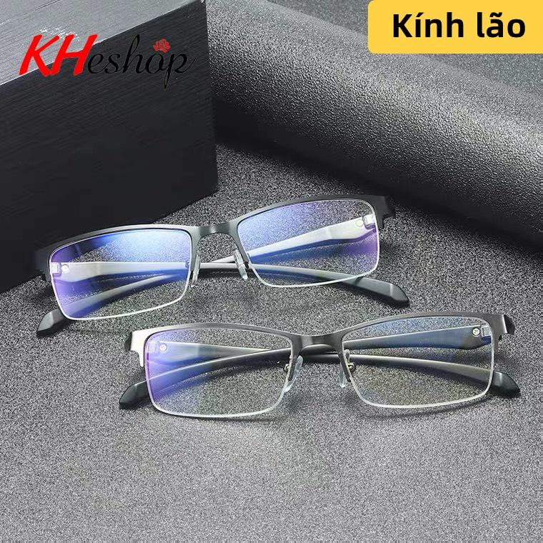 Kính lão thời trang tròng trắng. gọng Kim Loại, chống ánh sáng xanh, nhìn xa gần không mỏi mắt mã Y8050