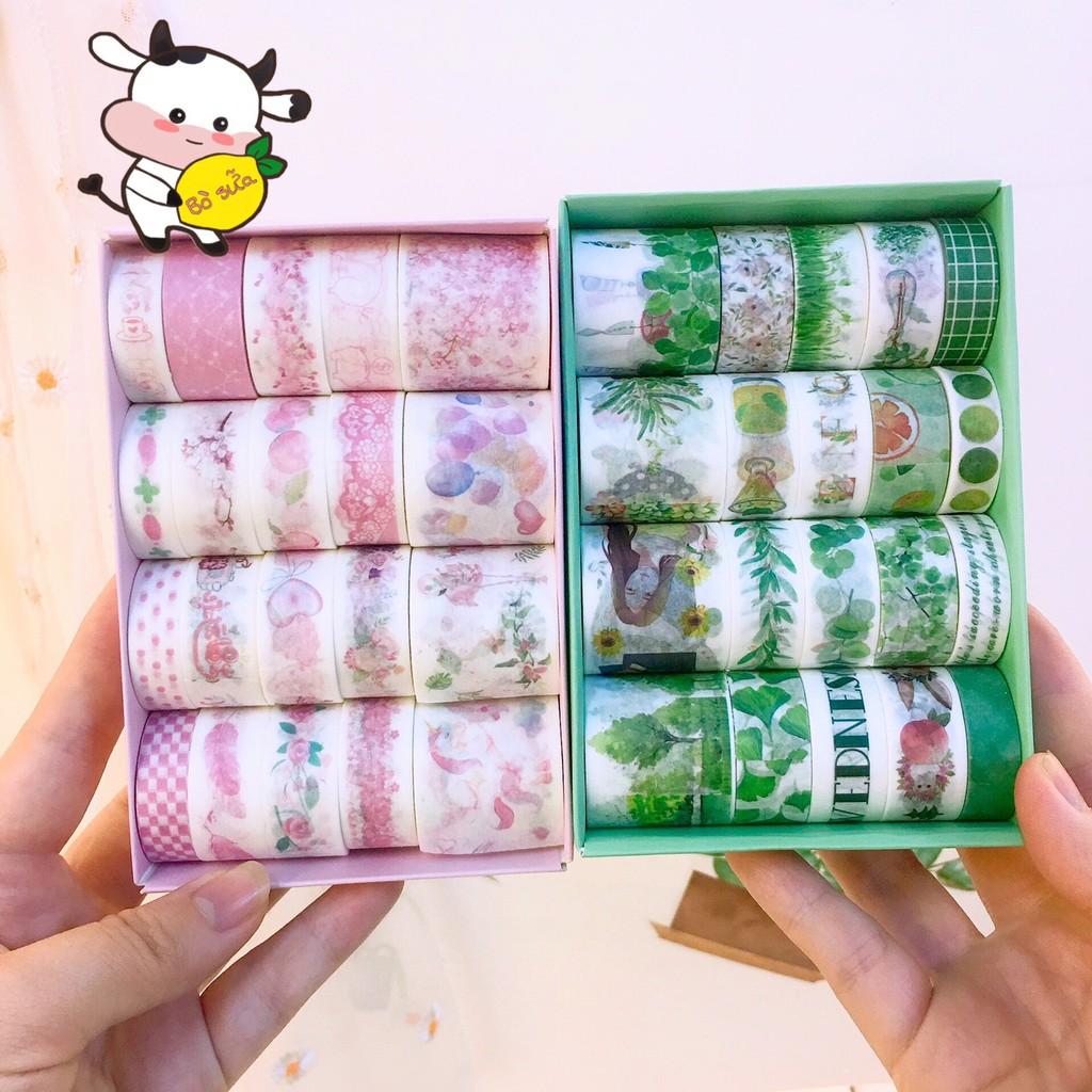 Washi Tape Nhiều Chủ Đề Hộp 20 Cuộn Hoặc 5 Cuộn Từng Loại Băng Dính Giấy Trang Trí Sổ Tay Book Mark Takenote Cổ Trang