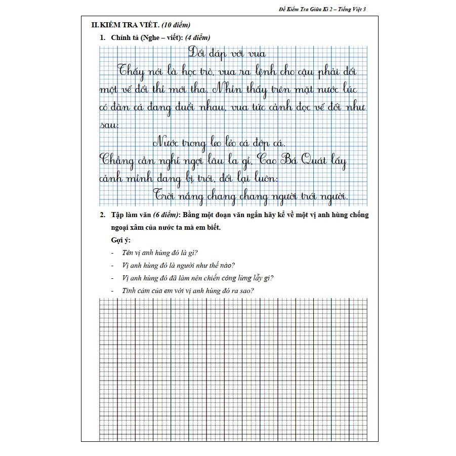 Sách - Đề Kiểm Tra Tiếng Việt 3 - Học Kì 2 (1 cuốn)