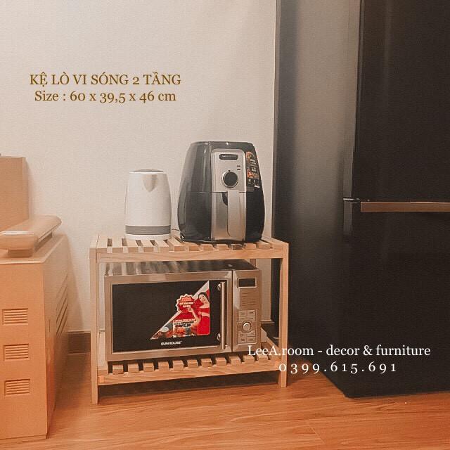 KỆ ĐỂ LÒ VI SÓNG 2 TẦNG KIỂU HÀN - OVEN RACK 2F - MÀU GỖ TỰ NHIÊN