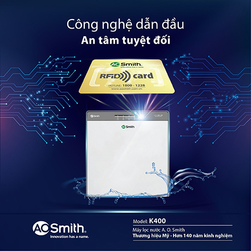 Máy Lọc Nước A. O. Smith K400 4 Lõi - Hàng chính hãng