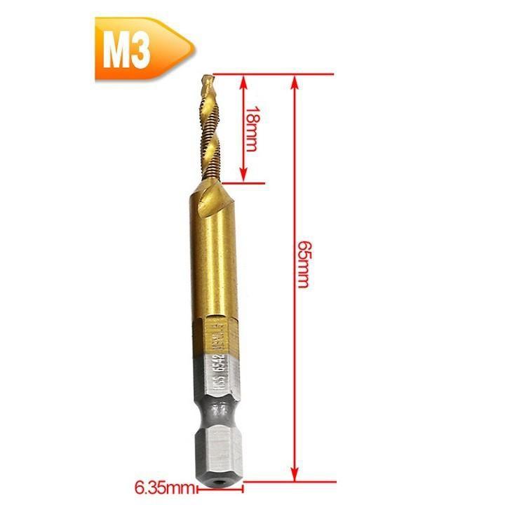 MŨI KHOAN & TARO 2 IN 1 - BỘ 6 CÂY M3-M10 - TN655