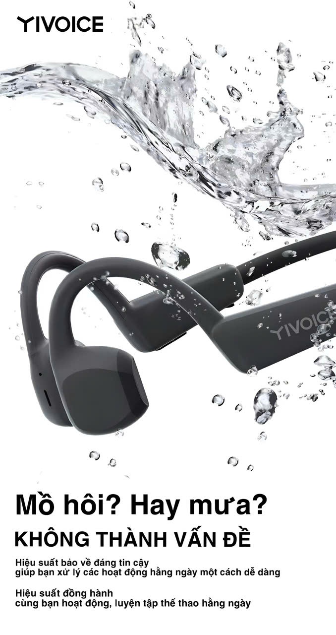 Tai nghe thể thao Yivoice S800 Bluetooth thế hệ mới công nghệ dẫn truyền âm thanh- hàng chính hãng
