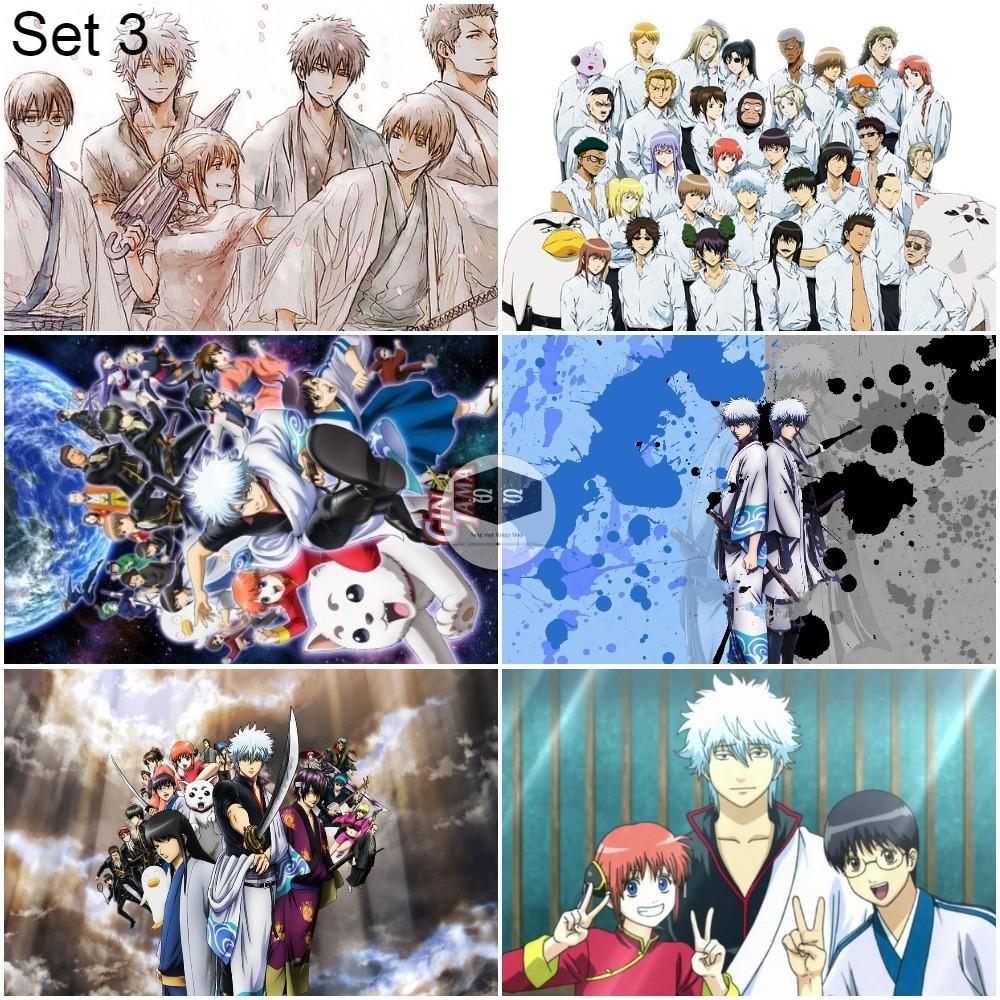 Bộ 6 Áp phích - Poster Anime Gintama - Linh hồn bạc (bóc dán) - A3, A4, A5