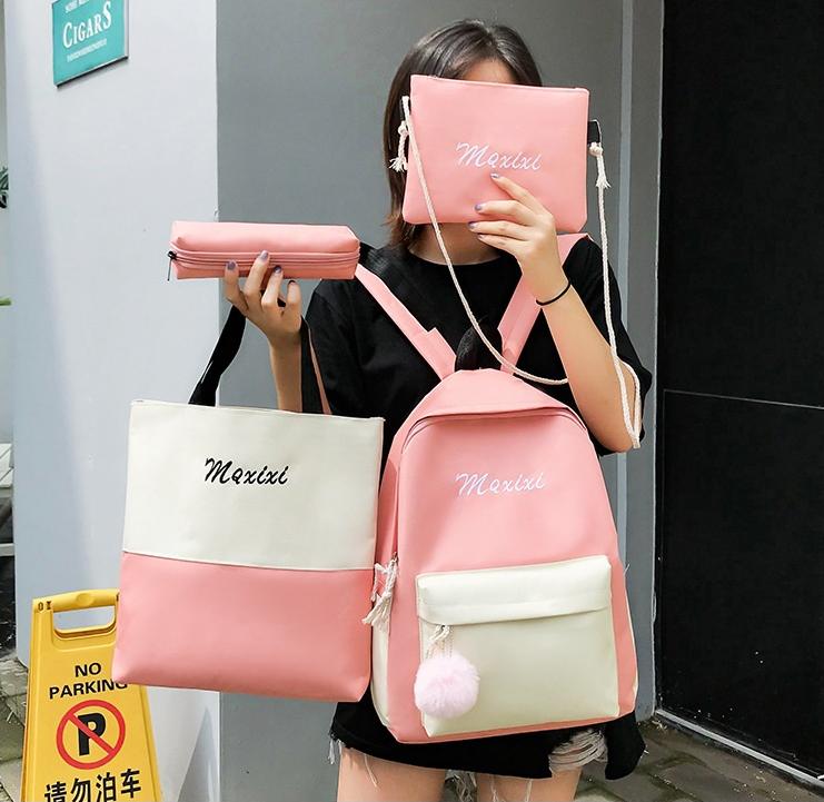 SET 4 món balo túi xách nữ thời trang SET01