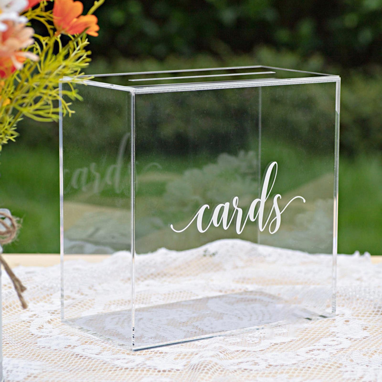 Large Acrylic Card Box DIY for Baby Shower Anniversary Shower Party Supplies