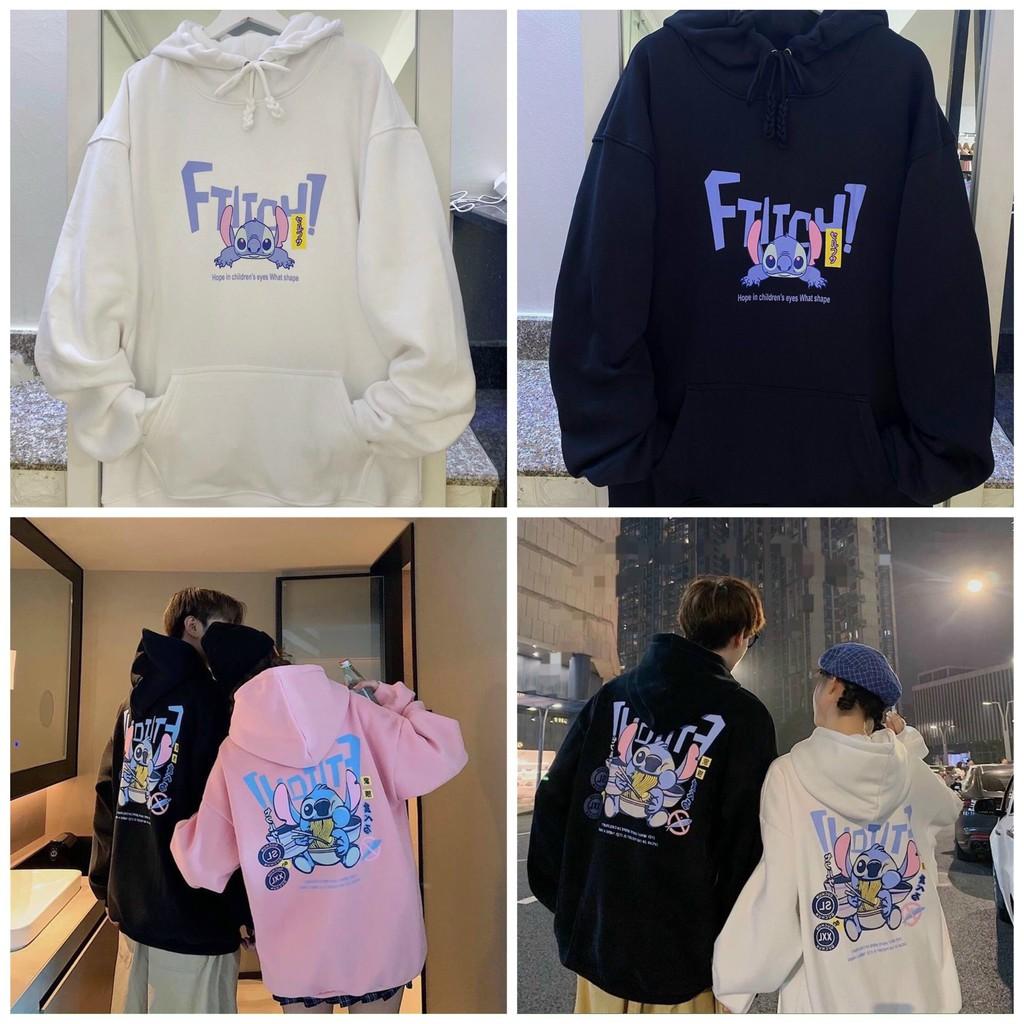 Áo Khoác Hoodie Unisex In Ftitch Hoạt Hình đáng yêu