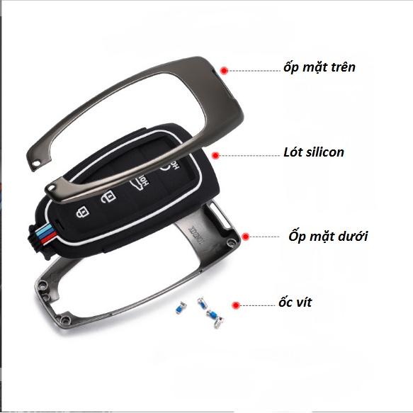 Ốp Chìa Khóa Santafe 2021-2022, Tucson All New 2021-2022 Chất Liệu Hợp Kim Metal Cao Cấp