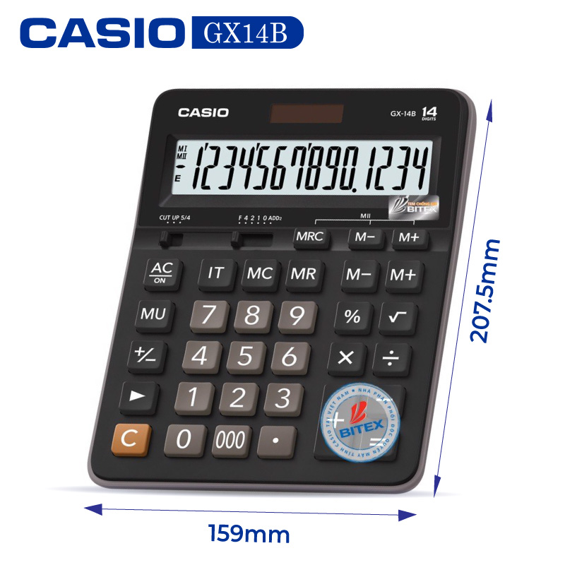 Máy tính Casio GX-14B, Bảo hành 7 năm - Hàng chính hãng Bitex