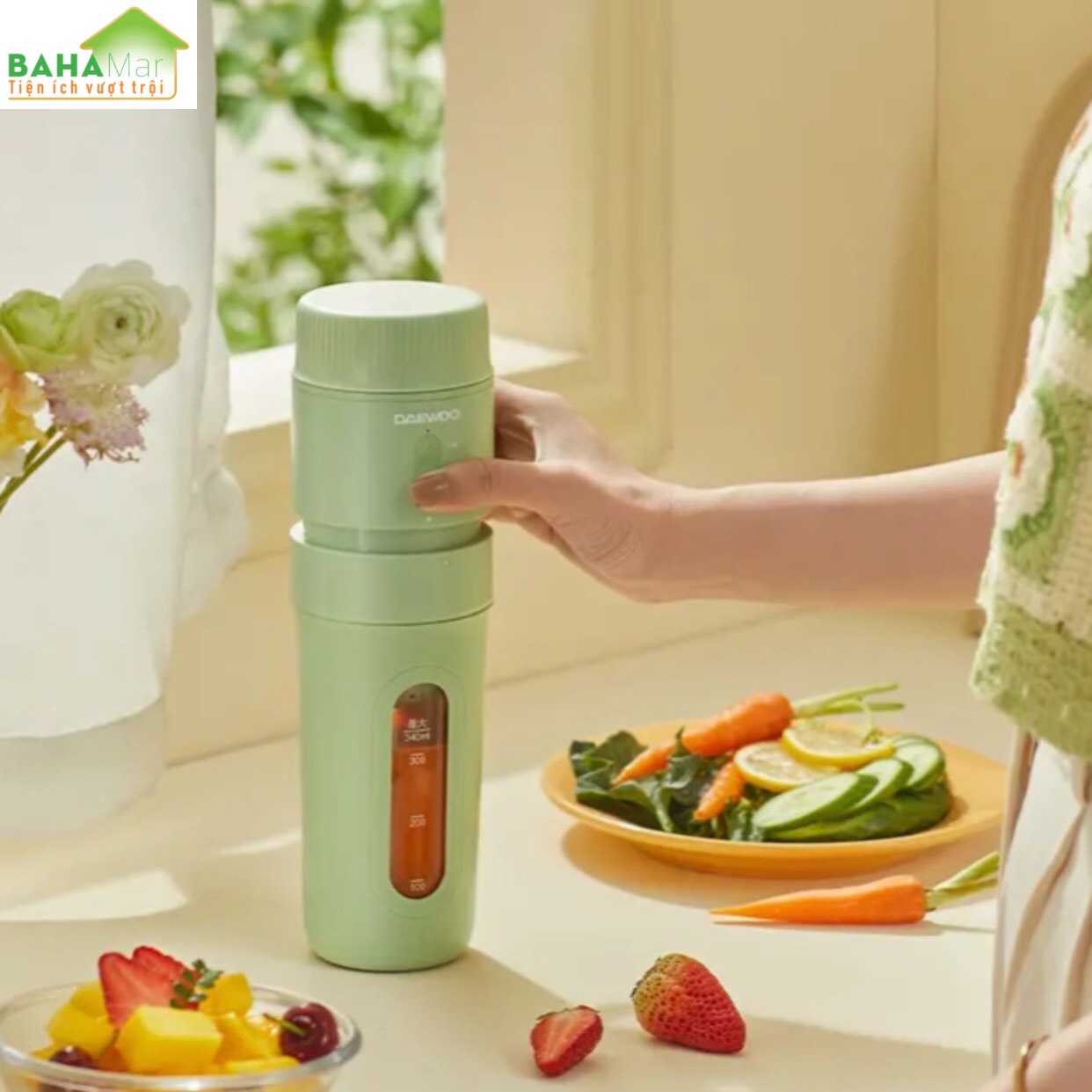 MÁY ĐA NĂNG VẮT CAM, ÉP TRÁI CÂY XAY SINH TỐ SẠC ĐIỆN TIỆN MANG THEO KHẮP NƠI "BAHAMAR" Có thể điều chỉnh 2 tốc độ, 45RPM và 18000RPM