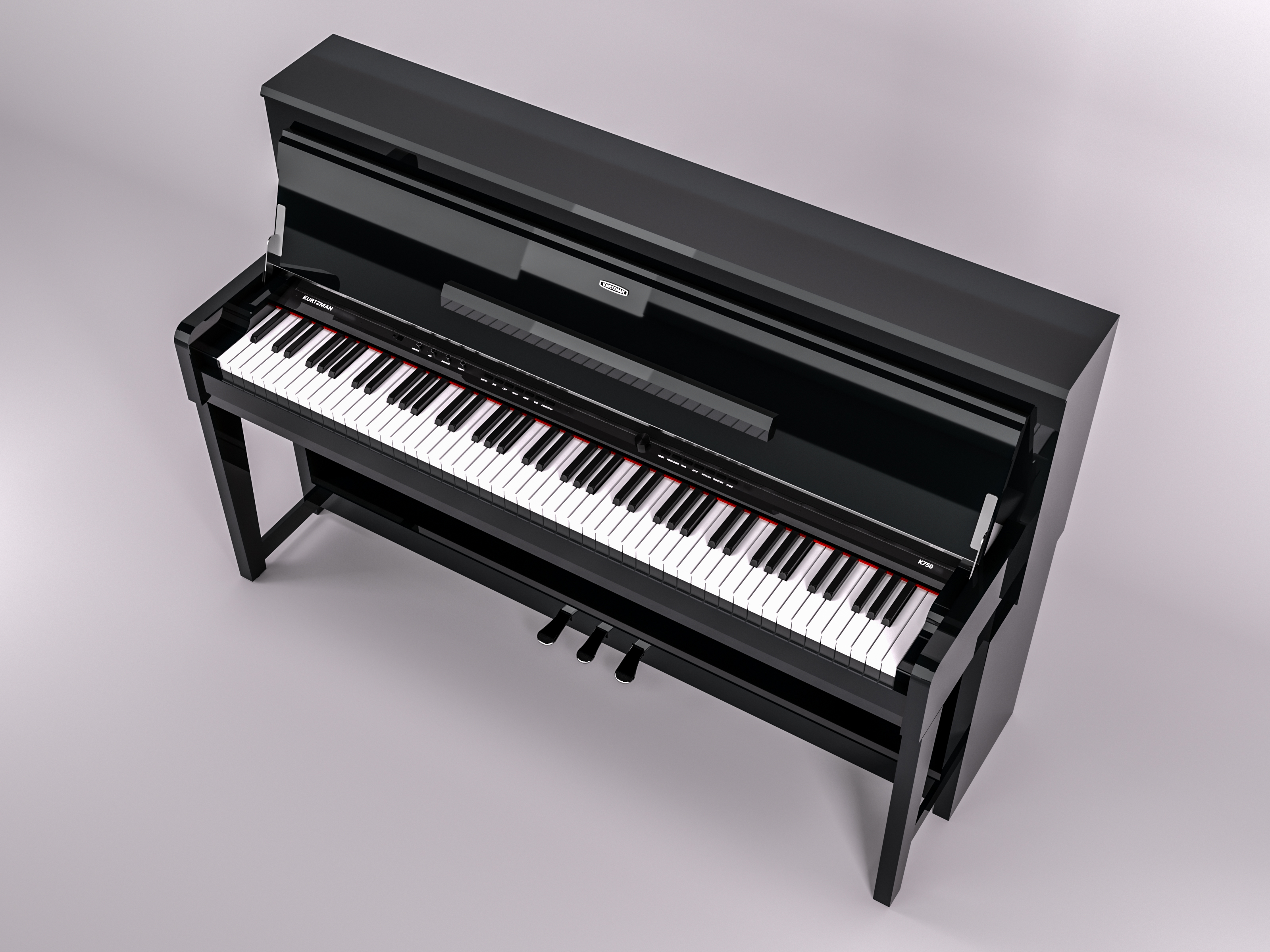 Đàn Piano điện cao cấp/ Home Digital Piano - Kzm Kurtzman K750 (GB PE) - Dáng Upright - Màu đen bóng - Hàng chính hãng