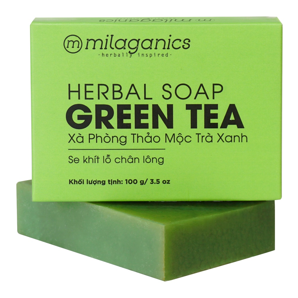 Xà Phòng Tắm Thảo Mộc MILAGANICS Giảm Mụn Lưng, Trắng Da, Mờ Thâm MILAGANICS 100gr - Quà tặng kèm Bông tạo bọt