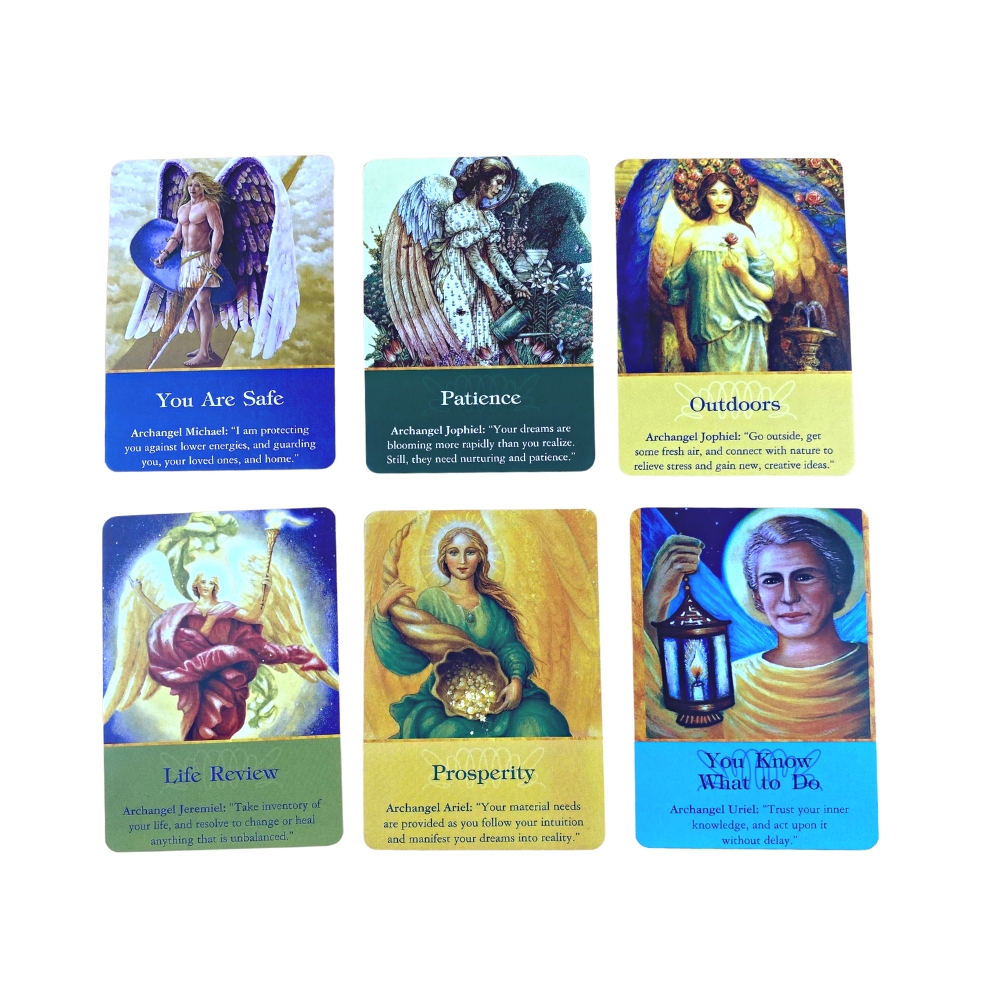 Bộ Bài Archangel Oracle Cards 44 Thẻ Mạ Vàng Hộp Sắt