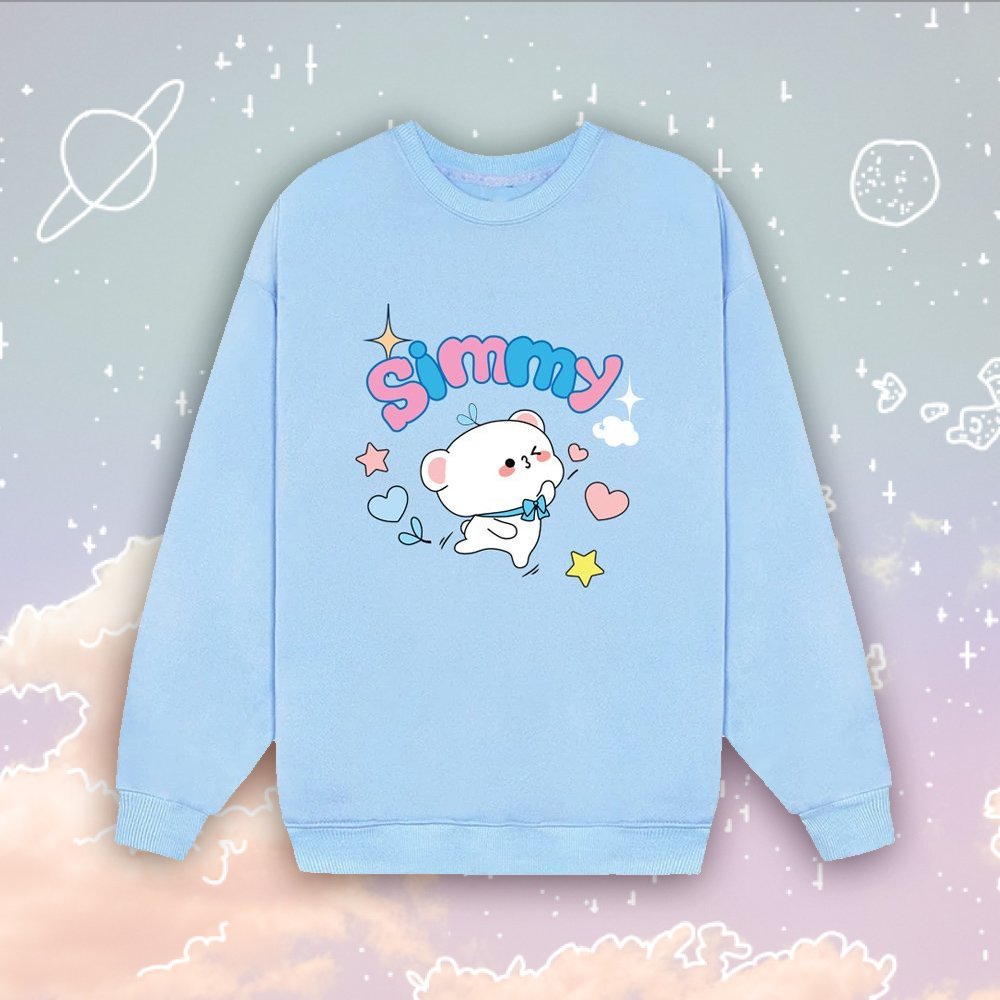 Áo Simmy nỉ sweater dài tay, áo thu đông, áo nỉ dài tay in hình gấu tuyết hero team