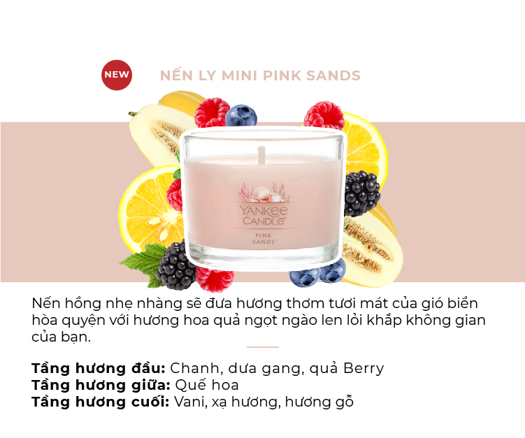 Nến ly mini Yankee Candle - Pink Sands 