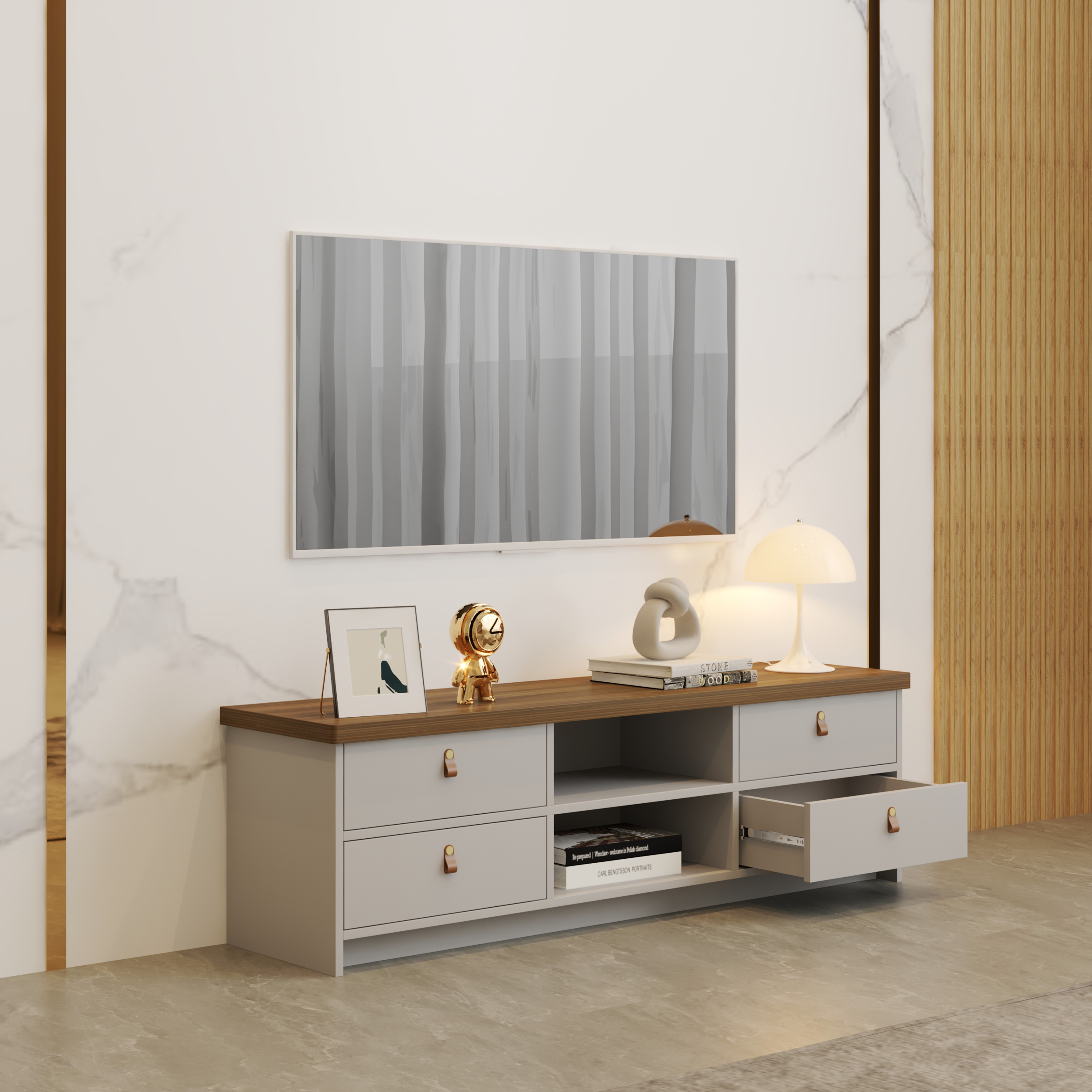 [Happy Home Furniture] NOMIA, Kệ Tivi 6 ngăn, 150cm x 38cm x 45cm ( DxRxC) , KTV_008