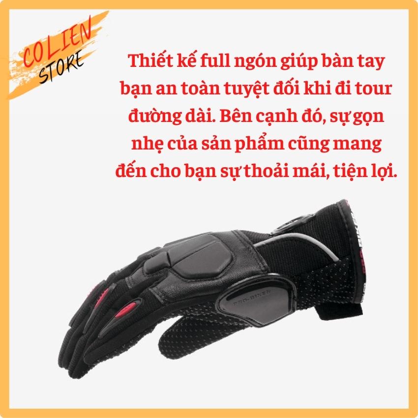 Găng Tay Xe Máy Cao Cấp FULL Ngón Có GÙ Chất Vải Thoáng Khí, Đệm Lót Êm Ái, Bổ Sung Thêm Hạt Nhựa Tăng Độ Bám Dính, Thiết Kế Gọn Nhẹ Cho Bạn Cảm Giác Thoải Mái Và Tiện Dụng