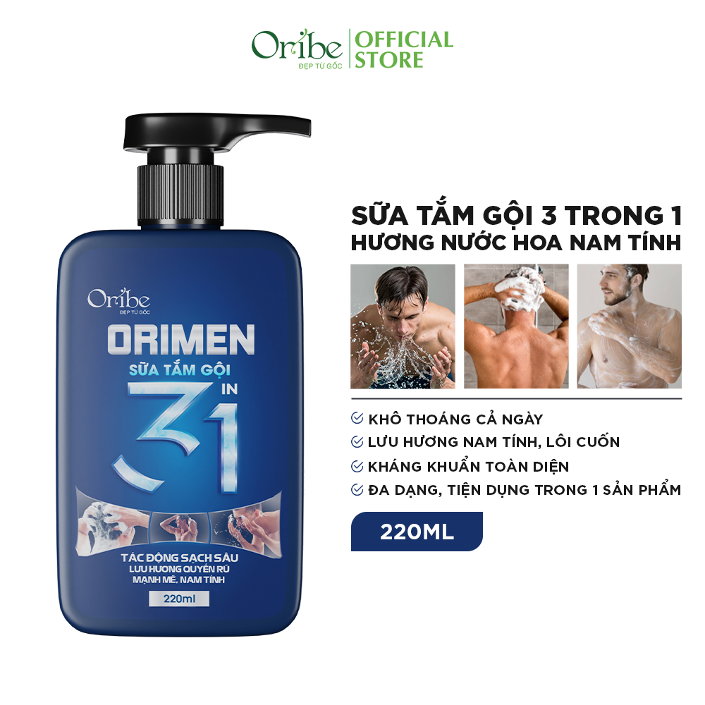 Sữa Tắm Gội Hương Nước Hoa Cao Cấp 3 in 1 Orimen 220ml