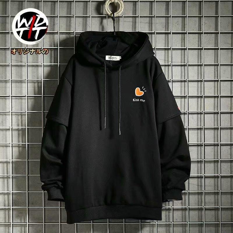 Áo Hoodie Giả Hai Lớp Phong Cách Hàn Quốc Dành Cho Nữ Size M-3Xl