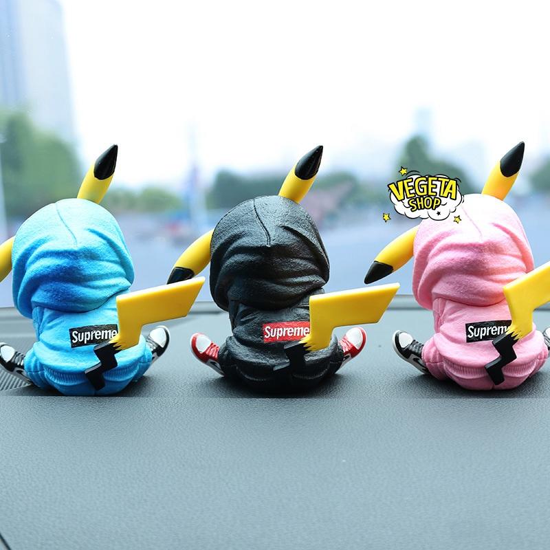 Mô hình Pikachu - Pikachu mặc áo Hoodie phong cách thời trang ngồi thời thượng dễ thương - Cao khoảng 12cm