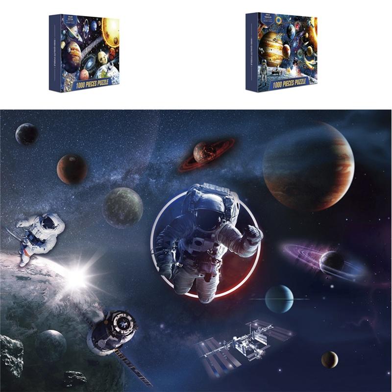 Tranh Ghép Vũ Trụ 1000 Mảnh 70x50 cm, Miếng Xếp Hình Màu Đẹp Jigsaw Puzzle Space Solar System